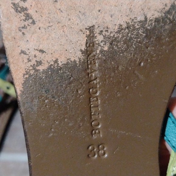 bottega veneta classic mink green yellow blue braided leather thong sandal 38 - Picture 10 of 10